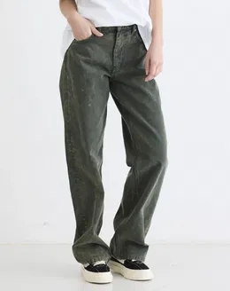 Carla Colour Jeans - Dark Green - Woodbird Female